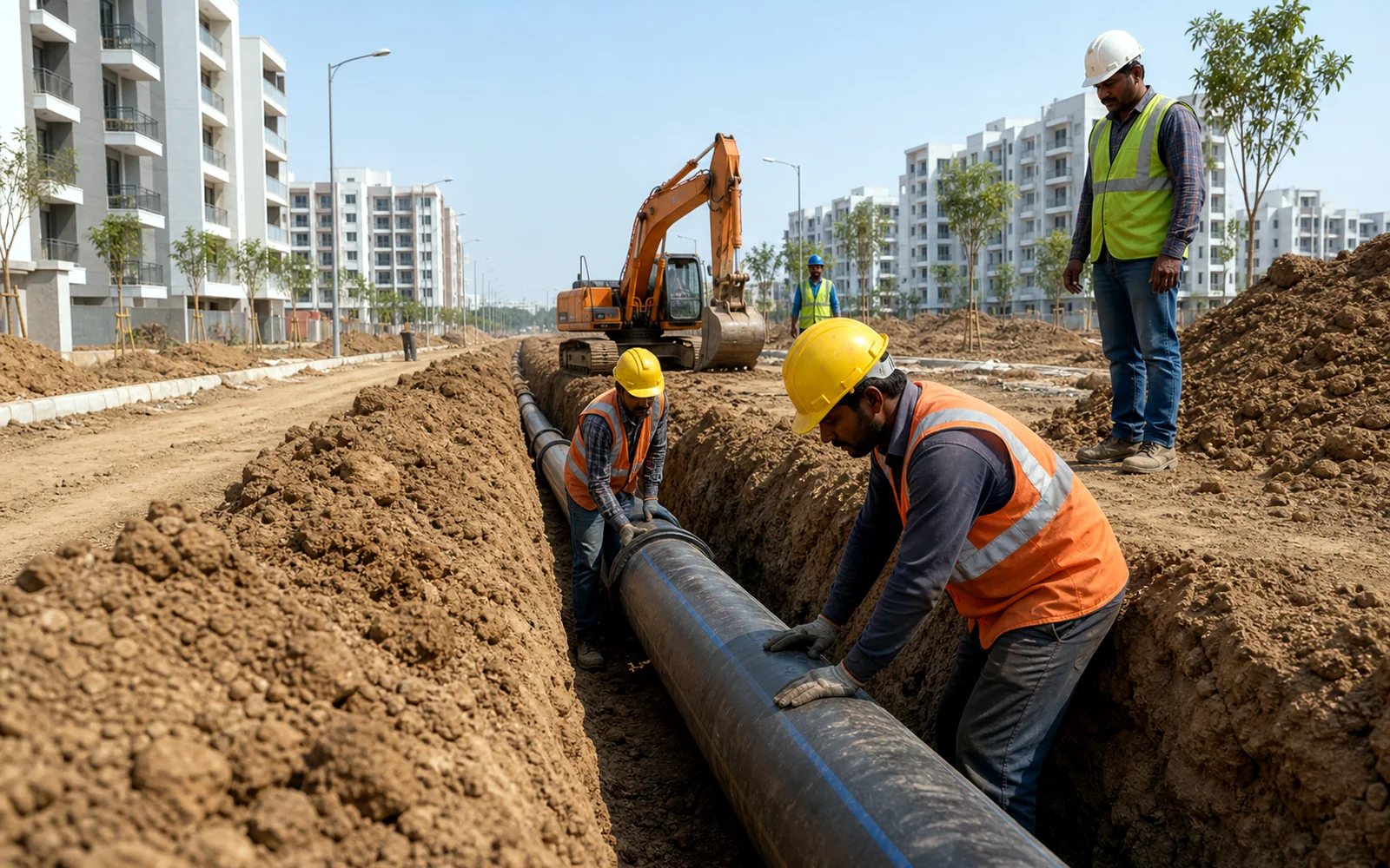 Water supply and utility pipeline execution