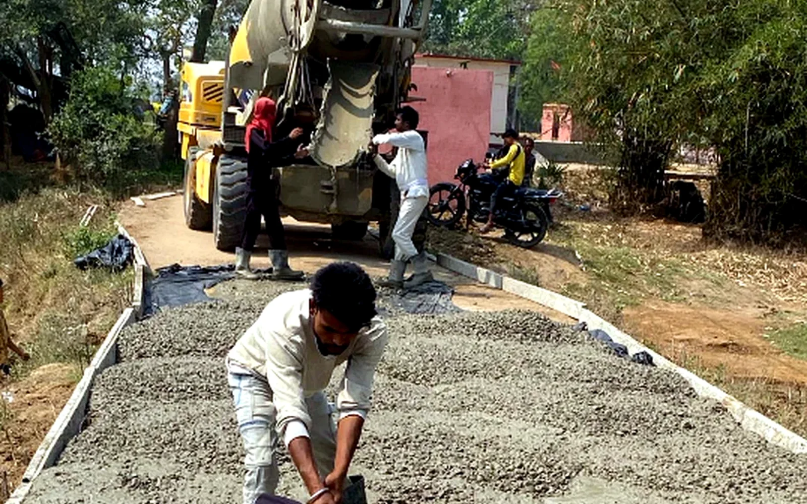 Concrete laying site